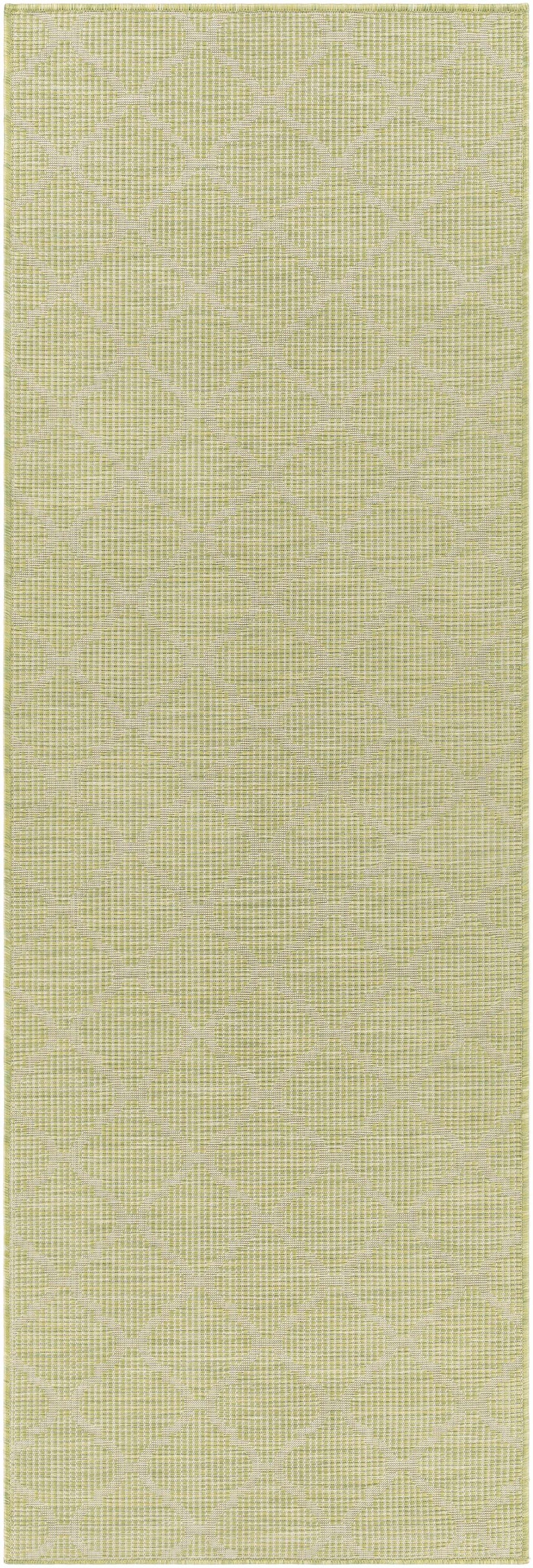 Unique Outdoor Trellis Area Rug, Olive Green - Clearance