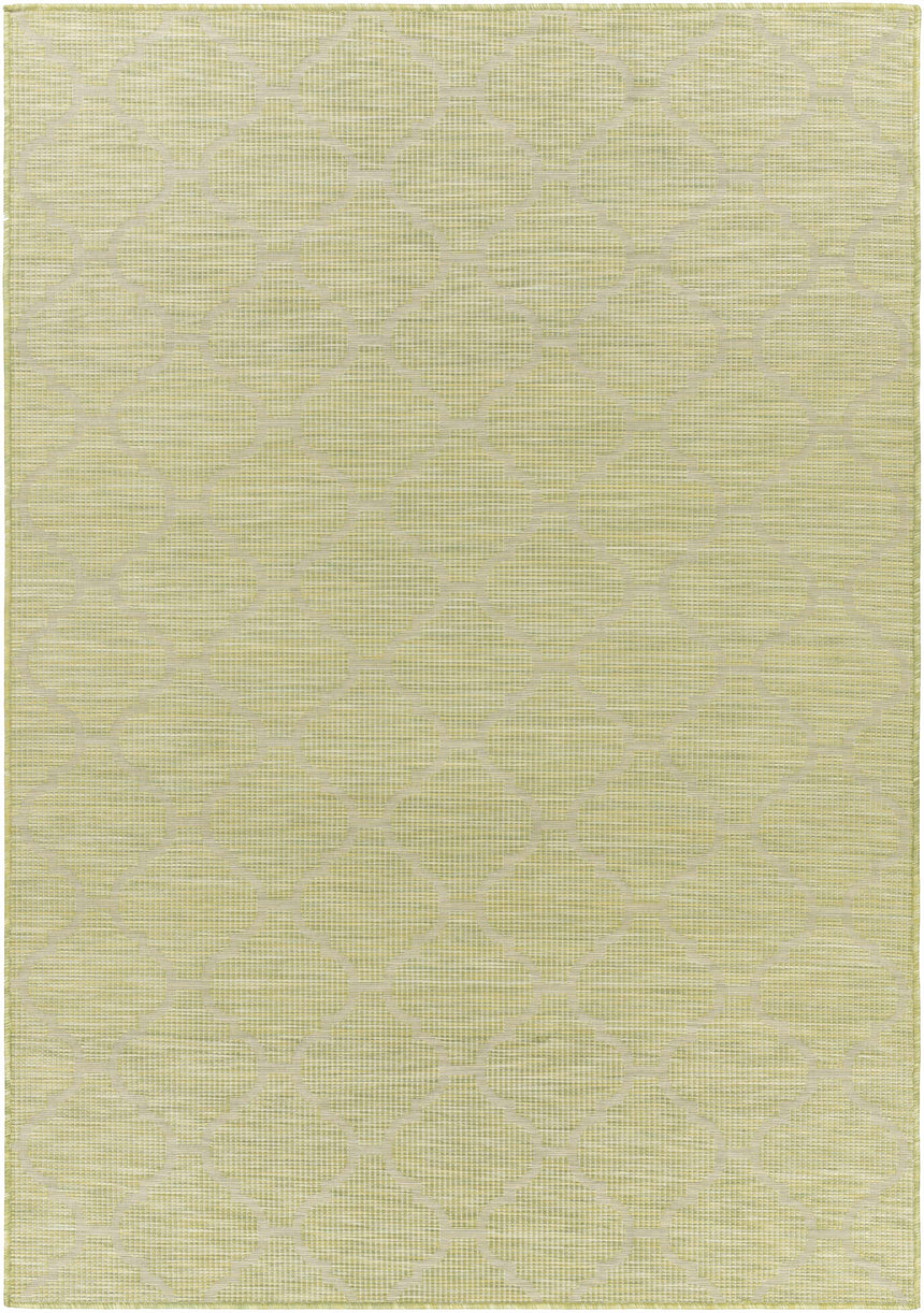 Unique Outdoor Trellis Area Rug, Olive Green - Clearance