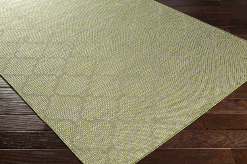 Unique Outdoor Trellis Area Rug, Olive Green - Clearance