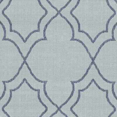 Unique Pale Blue Lattice Trellis Outdoor Rug - Clearance