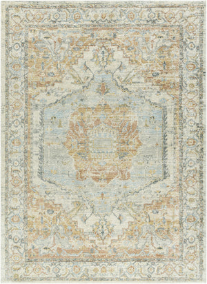 Vaeda Blue & Beige Medallion Area Rug