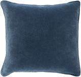 Victor Dark Blue Square Throw Pillow