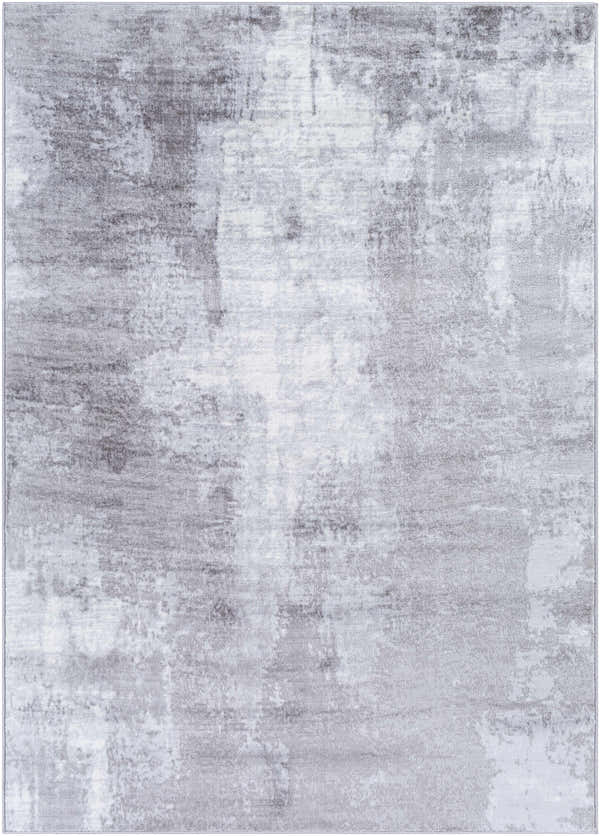 Close-up of the Victorias Area Rug. Contemporary design in charcoal, cream, light gray, and taupe. Machine woven polyester rug. Design-Rectangle-5373