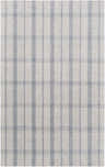 Close-up of the Verdon Light Gray Plaid Rug, showing gray and oatmeal tones and hand-woven texture. Design-Rectangle-576