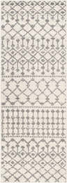 Close-up of the Vicksburg All Over Pattern Rug. Bohemian style rug in charcoal, gray, light beige, and medium gray. Design-Runner-2773