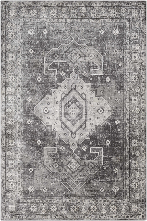 Vancouver 8x10 Distressed Charcoal Persian Rug - Clearance