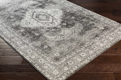 Vancouver 8x10 Distressed Charcoal Persian Rug - Clearance