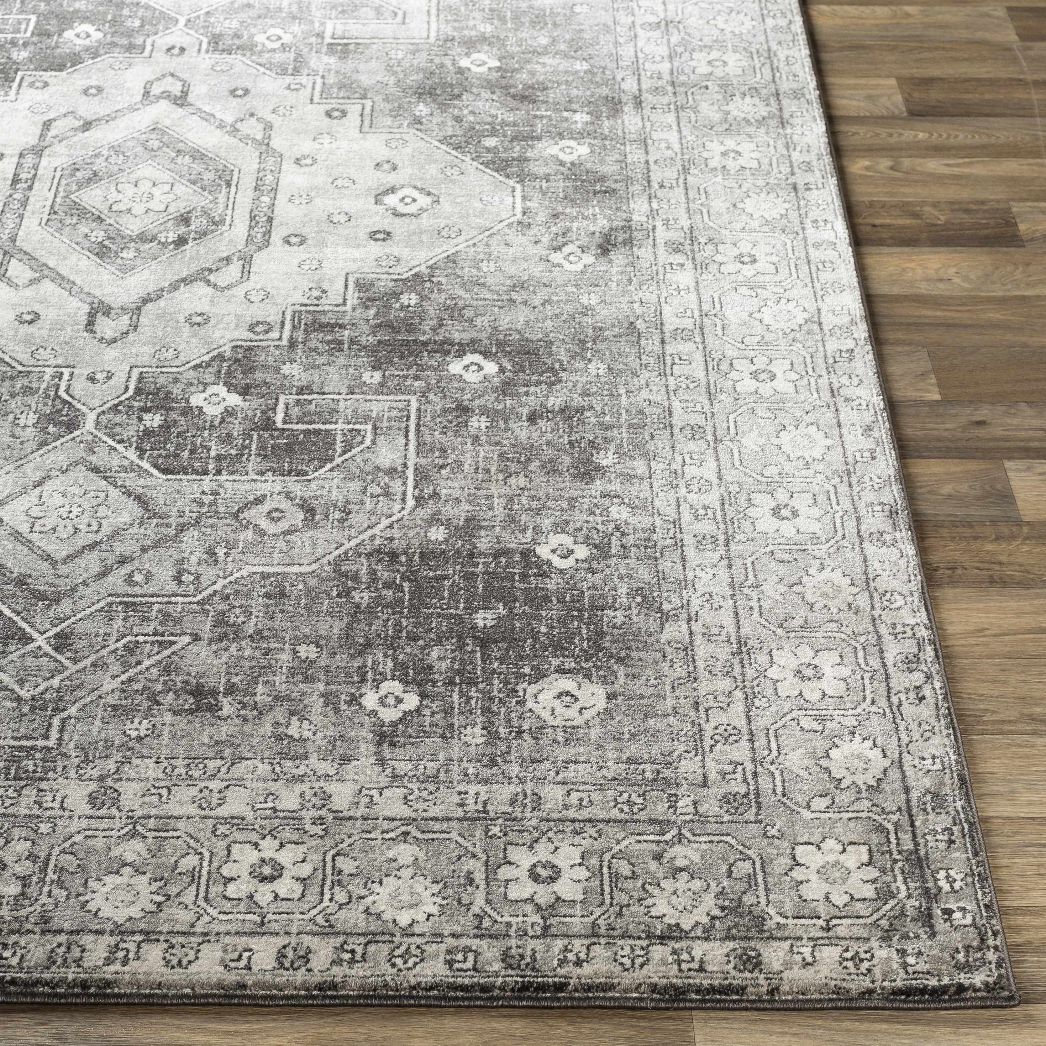 Straight-on shot of Vancouver Area Rug - Clearance, providing a full look at the design. Traditional Area Rug Backing  