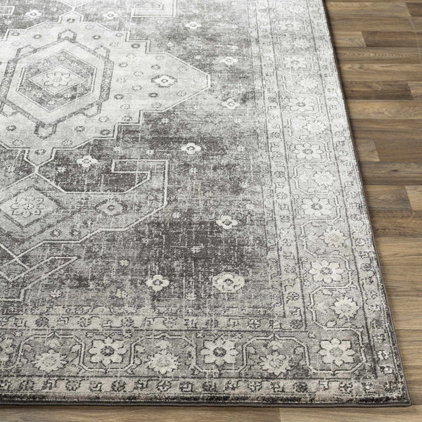 Vancouver 8x10 Distressed Charcoal Persian Rug - Clearance