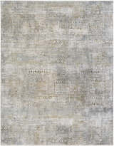 Close-up of the Owena Thick Luxe Boutique Rug featuring a Southwestern pattern in charcoal, cream, and light brown tones. Design-Rectangle-710103