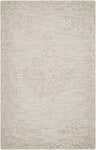 Close-up of the ash Verne Area Rug. Hand-tufted wool rug with a traditional, subtle floral pattern and border. Design-Rectangle-58