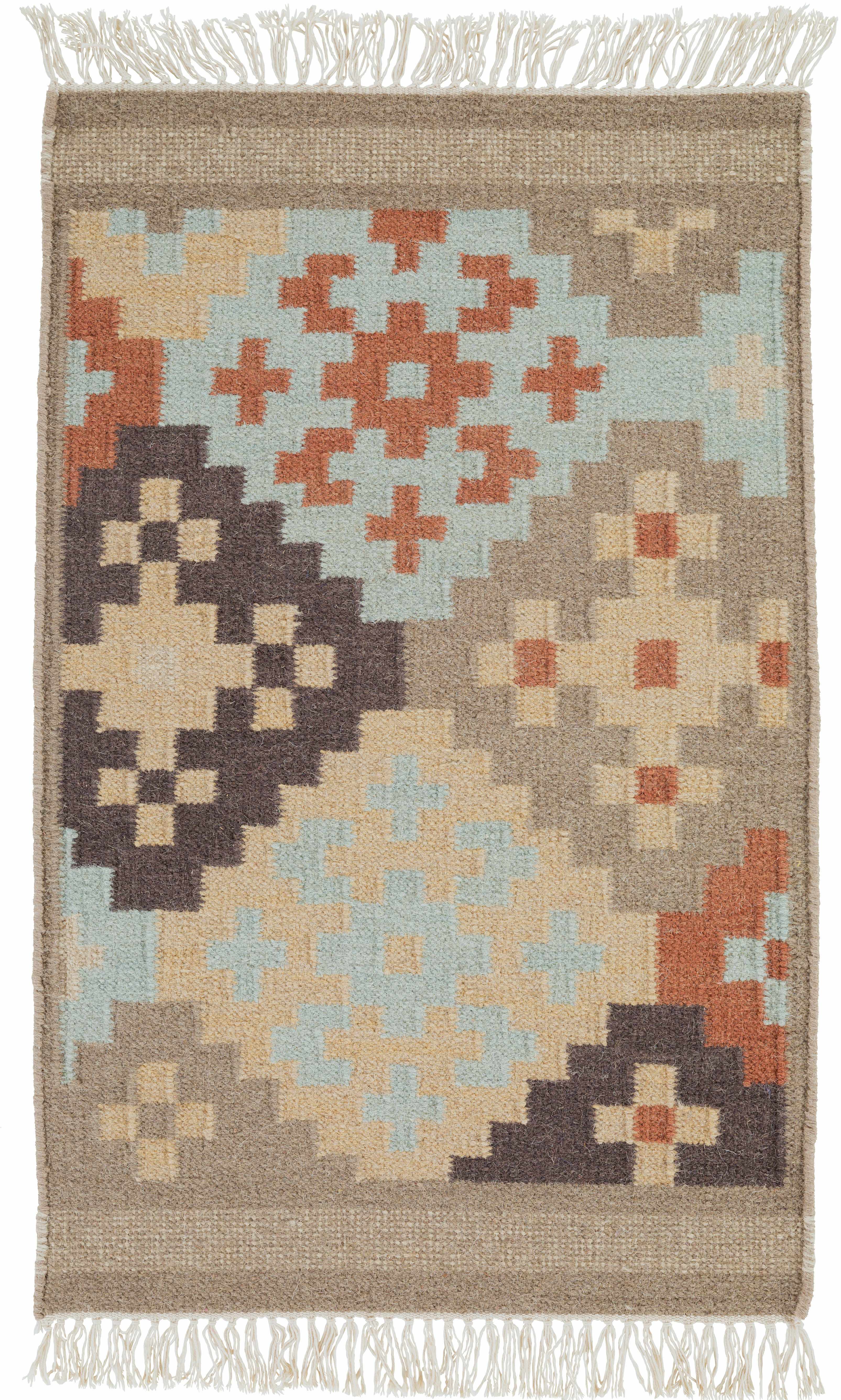 Reverse side of Waddy  Area Rug - Clearance, focusing on underside structure and material.Southwestern Area Rug Backing  2' x 3' Rectangle