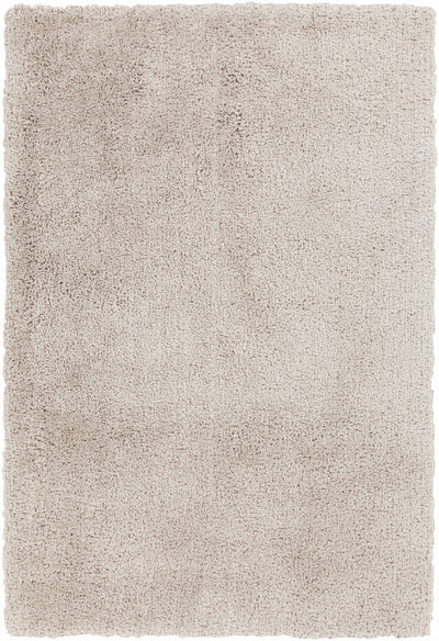 Tingly Solid Beige Shag Rug