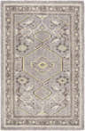 Rectangular Walden Area Rug. Hand-knotted wool rug in gray, beige, brown, and pale yellow geometric pattern. Design-Rectangle-23