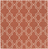 Unique Rust Red Lattice Trellis Outdoor Rug - Clearance
