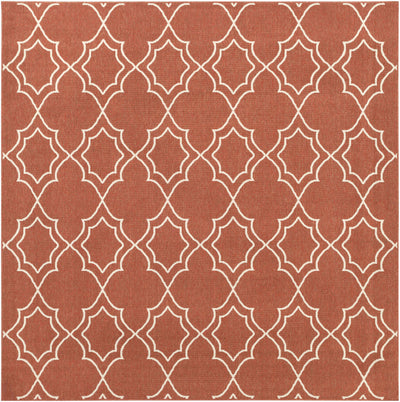 Unique Rust Red Lattice Trellis Outdoor Rug - Clearance