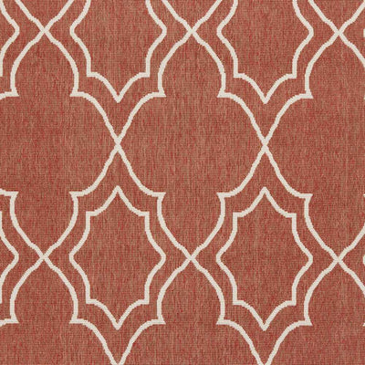 Unique Rust Red Lattice Trellis Outdoor Rug - Clearance