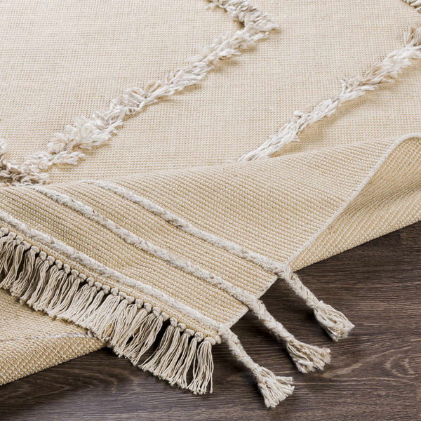 Waratah Tan High-Low Tassel Rug - Clearance