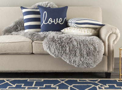 Love Navy & Ivory Throw Pillow