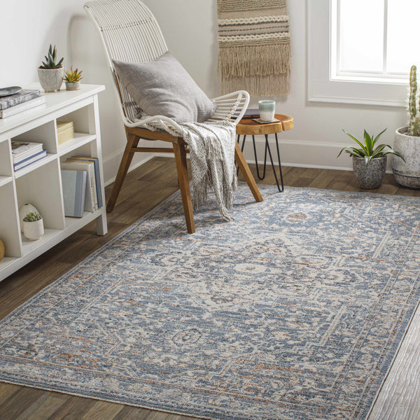 Buguey Cream&Blue  Area Rug - Clearance