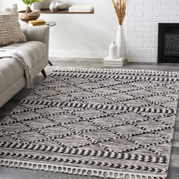 Warrandyte 5x7 Black&White High-Low Rug - Clearance