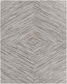 Close-up of the Wauzeka Premium Area Rug. Hair on hide rug with a cream, brown, and gray diamond pattern. Design-Rectangle-810