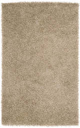 Close-up of the Browder Solid Beige Shag Area Rug showing its dense, soft, and textured pile. Design-Rectangle-58