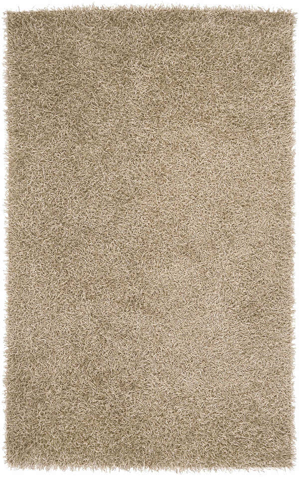 Close-up of the Browder Solid Beige Shag Area Rug showing its dense, soft, and textured pile. Design-Rectangle-58
