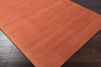 Brockton Solid Wool Orange Area Rug