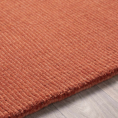 Brockton Solid Wool Orange Area Rug