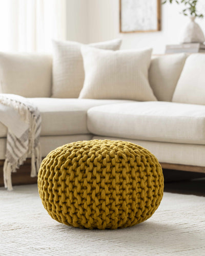 Wenatchee Mustard Knitted Pouf