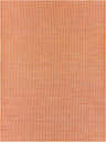 Close-up of the textured Weobley Area Rug in a woven orange and white grid pattern. Design-Rectangle-537