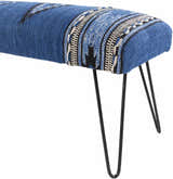Wesselsbron Navy Striped Upholstered Bench