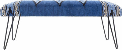 Wesselsbron Navy Striped Upholstered Bench