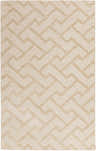 Close-up of the ivory Westdale Area Rug. Hand-loomed wool rug with a contemporary geometric pattern. Design-Rectangle-58