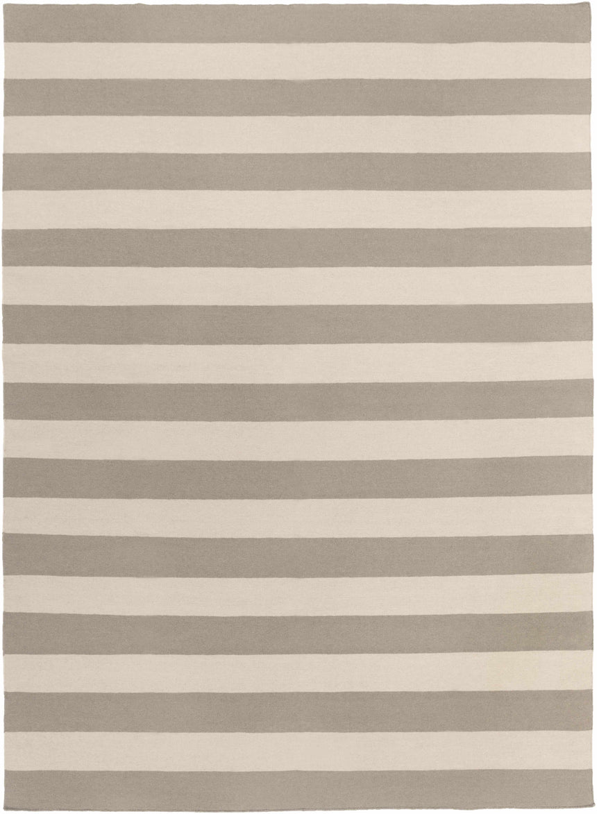 Ingersoll Beige&Gray Striped Wool Area Rug - Clearance