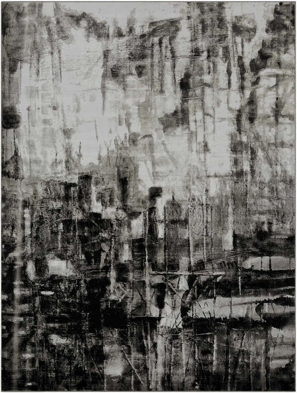 Black and gray abstract design on a Westpoint Area Carpet. Contemporary style. Design-Rectangle-7810