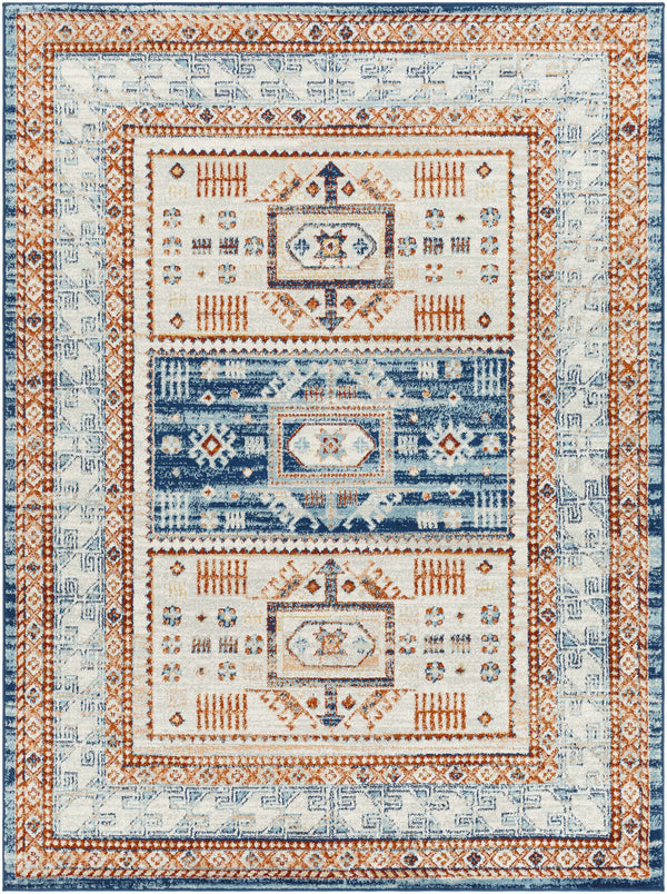 Himaya Blue & Rust Area Rug - Clearance