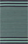 Close-up of the hand-woven Whipple Area Carpet. Light green and teal horizontal stripes pattern. 100% cotton texture. Design-Rectangle-58