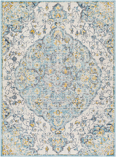 Whippany Distressed Medallion Thin Rug