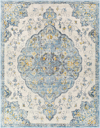 Whippany Distressed Medallion Thin Rug