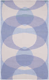 Hand woven Whitnash Area Rug with a contemporary oval pattern in shades of blue, lavender, and cream. Design-Rectangle-576