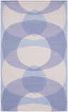 Hand woven Whitnash Area Rug with a contemporary oval pattern in shades of blue, lavender, and cream. Design-Rectangle-576