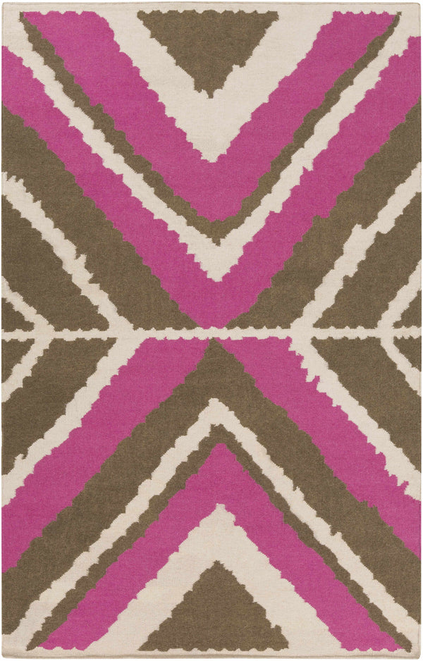 Wiley Magenta&Brown Wool Rug - Clearance