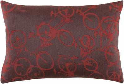 Wilmar Red Bicycle Print Throw Pillow - Clearance