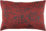 Wilmar Red Bicycle Print Throw Pillow - Clearance