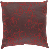 Wilmar Red Bicycle Print Throw Pillow - Clearance