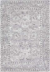 Close-up of the Winstonville Clearance Rug. Features a traditional floral pattern in shades of gray. Design-Rectangle-5376
