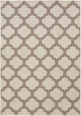 Winterville Area Rug: Beige and dark red olefin rug with a farmhouse-style quatrefoil pattern. Design-Rectangle-5376