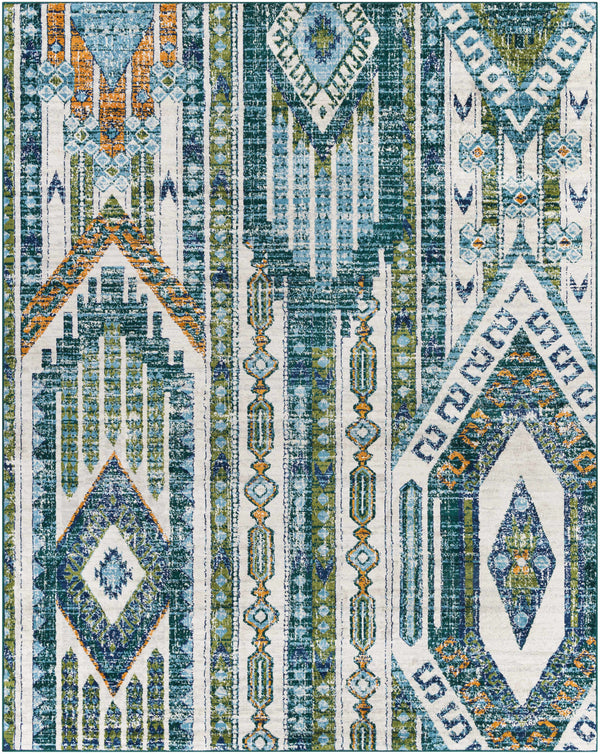 Winthrop Green/Blue Southwestern Rug - Clearance (FSA)